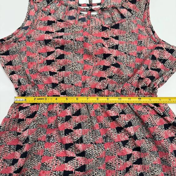 Bloom Brand Dress Sleeveless Geometric Size M Pink Lightweight Cutouts Elastic - Picture 6 of 9